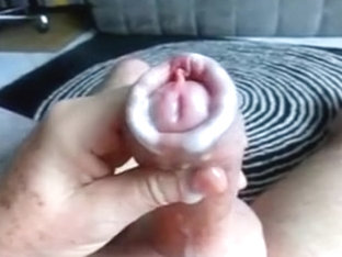 Creamy precum and a thick cum fontain