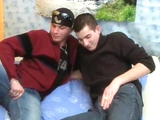 Gay facial after bedroom fuck
