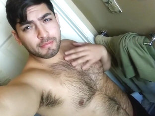 Hot Hairy Latino Jumping In Shower